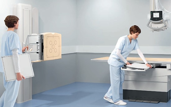 nurse preparing scanning room value room